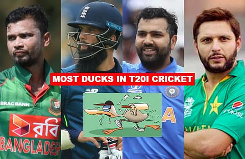 Let us take a look at the list of cricketers with the most number of ducks in T20I cricket. (File Photo | Agencies)