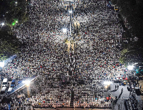 Muslim organisations participating in a protest rally against Citizen Amendment Act (CAA) Kochi Wednesday 1st Jan 2020. (Photo | PTI)