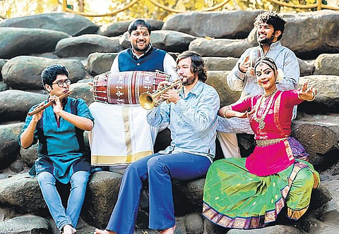 (From Left) Amith Nadig, Anoor Vinod Shyam, Matthias Schriefl,  Sunaad Anoor and Nivedita Sharma