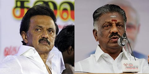 Tamil Nadu Deputy CM O Paneerselvam (R) and DMK chief MK Stalin (Photo | EPS)