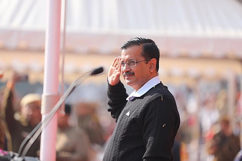 Delhi CM Arvind  Kejriwal at Republic Day Celebrations. (Photo | AAP Twitter)