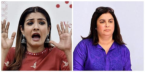 Raveena Tandon (L) and Farah khan (File photo| PTI)