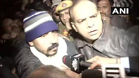 Bhim Army chief Chandrashekhar Azad being detained by the police from Jama Masjid area in New Delhi. (File Photo | ANI)