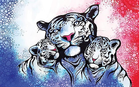 Amit Kumar, through his paintings on the Bengal Tiger aim to highlight poaching, climate change