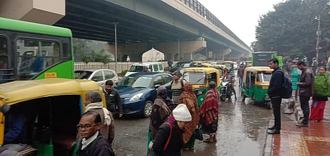 Traffic remained unaffected by the nationwide strike called by the central trade unions, in New Delhi on Wednesday Traffic remained unaffected by the nationwide strike called by the central trade unions, in New Delhi on Wednesday (Photo| IANS)