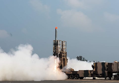 Nirbhay missile being test fired from the ITR off Odisha coast. (File| EPS)