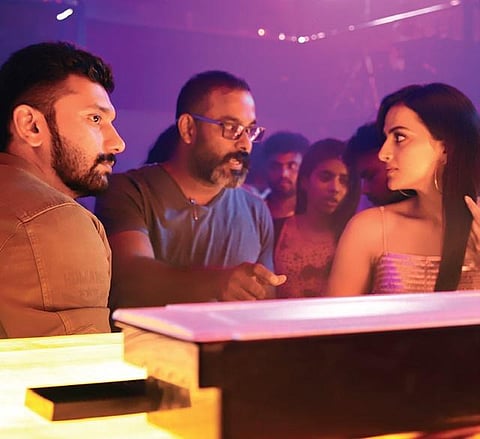 Jayashree in the sets of 'K13'.
