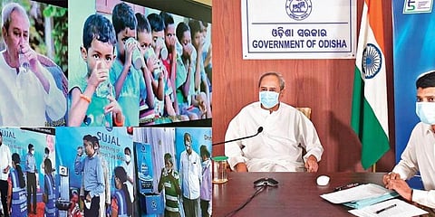 Odisha CM Naveen Patnaik launching Sujal through video conferencing. (Photo | EPS)
