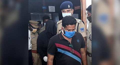 Swapna Suresh and Sandeep Nair at ACJM (Economic Offences) Court in Kochi on Tuesday. (Photo | A Sanesh, EPS)