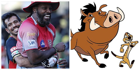 Yuzvendra Chahal on Friday shared a Hakuna Matata moment with a striking picture of his and Kings XI Punjab batsman Chris Gayle.