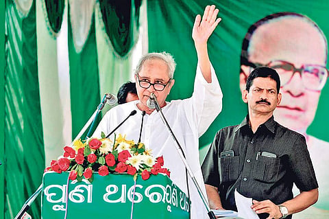 BJD leader and Odisha CM Naveen Patnaik at election rally. (Photo | EPS)