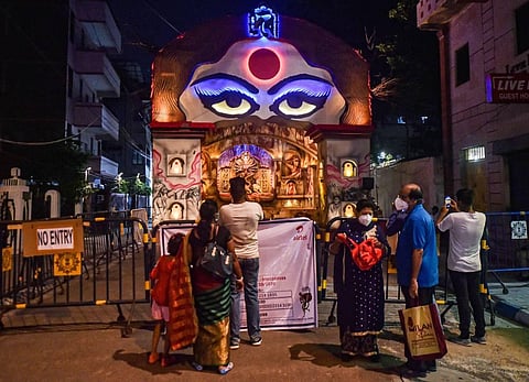 Extra police attention to women visitors and ‘chandi medha’ pandals