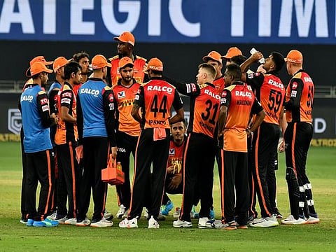 Sunrisers Hyderabad picked a comprehensive win against Rajasthan Royals to keep their playoff hopes alive.  (Photo  | Twitter/ANI)
