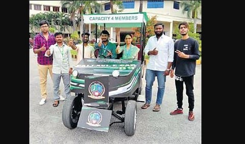 Engineering college students build Rs 4 lakh electric car