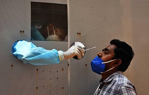 A person gets himself tested for coronavirus. (Photo | Prasant Madugula, EPS)