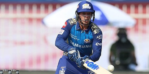Mumbai Indians opener Quinton de Kock top-scored for the side with 67 off 39 balls. (Photo | Mumbai Indians Twitter)