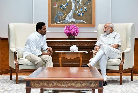 Andhra Pradesh CM YS Jagan Mohan Reddy with PM Narendra Modi. (Photo | EPS)