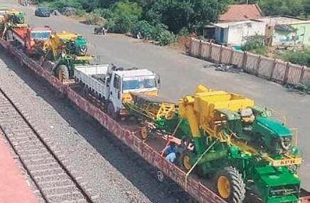 Harvesting machines being transported by train from Chinnasalem  | Express