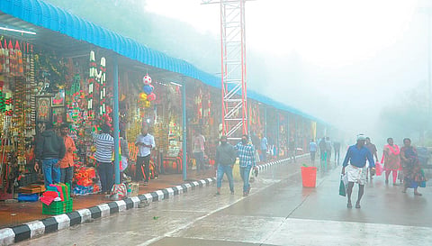 Tirumala is under a blanket of fog in early hours of the day and early evenings. A view on Monday morning I Express