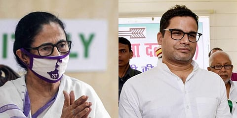 West Bengal CM Mamata Banerjee (L) and poll strategist Prashant Kishor (R)
