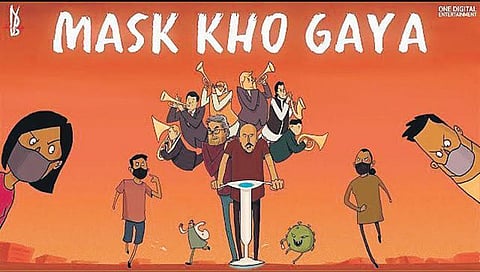 Mask  Kho Gaya (Mask Is Missing), a new music video composed and written by Vishal Bhardwaj and voiced by Vishal Dadlani. (YouTube Screengrab)