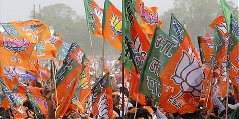 BJP flags (Photo| PTI)