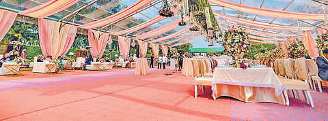 Things are complicated by the fact that the number of guests in a banquet includes the service staff, as well as any wedding officiants.