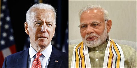 (L) US President-elect Joe Biden and (R) PM Narendra Modi (Photos | AP, PTI)