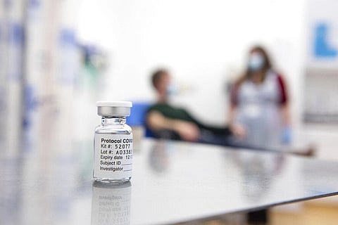 This undated photo issued by the University of Oxford shows of vial of coronavirus vaccine developed by AstraZeneca and Oxford University in Oxford, England. (Photo | AP)