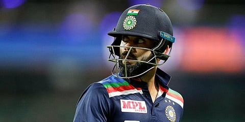 India's Virat Kohli walks from the field after he was dismissed during the ODI match against Australia at the Sydney Cricket Ground. (Photo | AP)