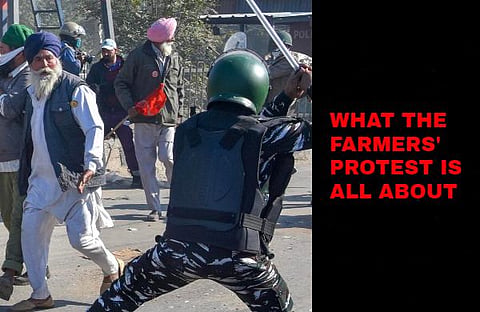 Thousands of farmers have reached the national capital on their tractor-trolleys and other vehicles, responding to the 'Delhi Chalo' call against the agri-marketing laws enacted at the Centre in September. (Photo | PTI)