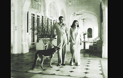 Maharani Gayatri Devi with Sawai Man Singh II