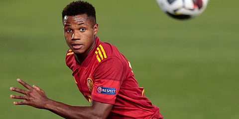 Barcelona and Spain forward Ansu Fati (Photo | AP)