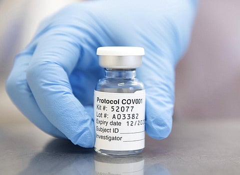 This undated file photo issued by the University of Oxford on Monday, Nov. 23, 2020, shows of vial of coronavirus vaccine developed by AstraZeneca and Oxford University. (Photo | AP)