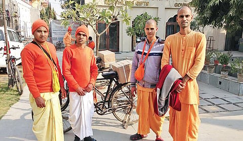 (From left) Parmatma Hari Das, Anup, Pankaj Shyam and Padasevan Das. (Photo| EPS)