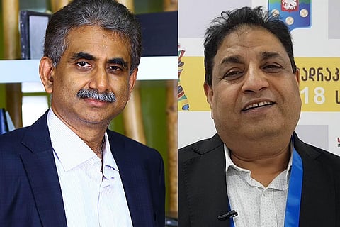 AICF president PR Venketrama Raja, Secretary Bharat Singh Chauhan. (Photo | Special Arrangement)