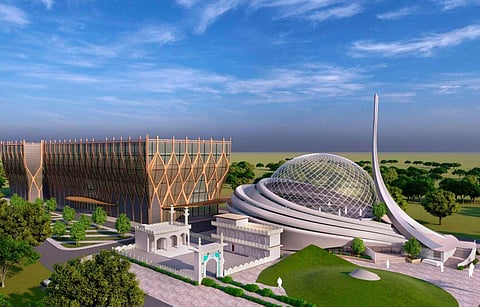 Blueprint of the Ayodhya mosque released by Indo-Islamic Cultural Foundation. (Photo | PTI)