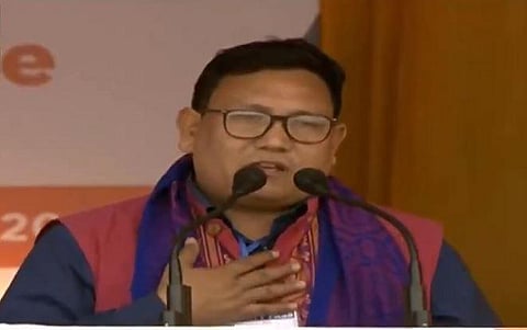 The new Bodoland Territorial Council chief Pramod Bodo. (Photo | Youtube screengrab)