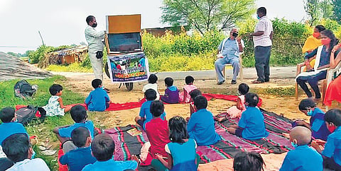 Bharat Lal Baiga, a tribal student pursuing software engineering stayed back in his village and formed a group of educated youths and started teaching the students