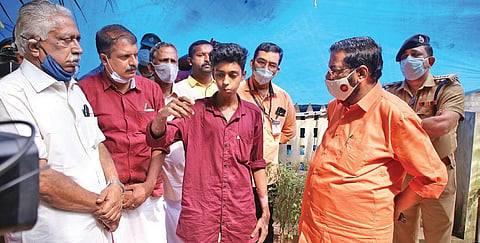 Tension prevailed near the house of Rajan and Ambili after residents blocked the ambulance carrying Ambili’s body for over three hours | Express