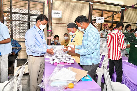 Counting process of GHMC elections has started in Hyderabad on Friday. (Photo | Express)