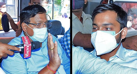 Abhay Kant Pathak (Left) and Akash Pathak. (Photo | Special Arrangement)