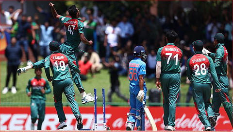 While their captain Akbar Ali apologised for the 'unfortunate incident', his Indian counterpart Priyam Garg said their reaction was 'dirty. (Twitter Photo)