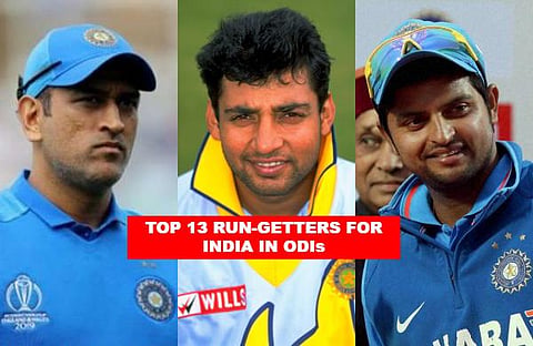 India has produced some of the greatest batsmen to have step foot on the cricket pitch, now let us take a look at the top 13 run-getters for the 'Men in Blue' in ODIs.