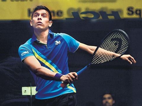 Saurav Ghosal trains in Chennai for the upcoming squash nationals. (Photo | EPS/d sampathkumar)