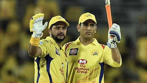 Suresh Raina with MS Dhoni. (Photo| PTI)