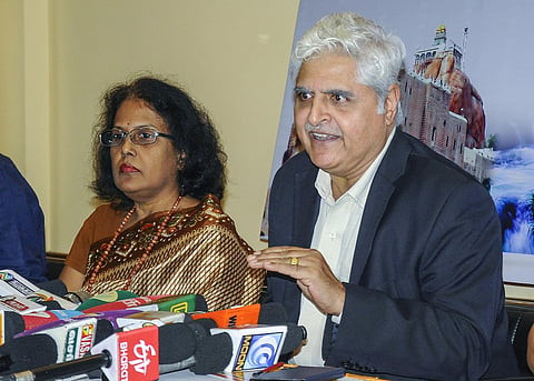 Air India Express Chief Executive Officer K Shyam Sundar in Tiruchy. (Photo | EPS)