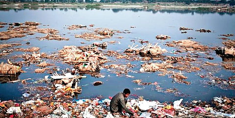 A view of  the polluted waters of the Yamuna river in the national capital. (File Photo)