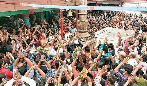 Thousands of devotees, including US visa aspirants, offer prayers at Chilkur  Balaji Temple on Friday
