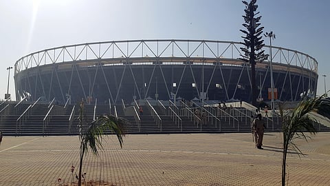 A view of the Motera Stadium which will be inaugurated by Prime Minister Narendra Modi and USA President Donald Trump during his visit, in Ahmedabad. (File photo| ANI)